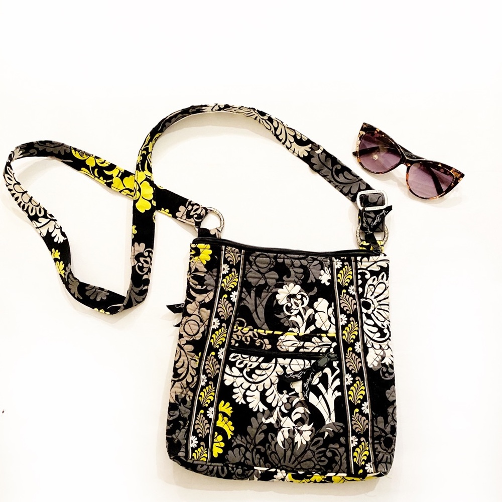 Vera Bradley Baroque Crossbody Purse Yellow Black